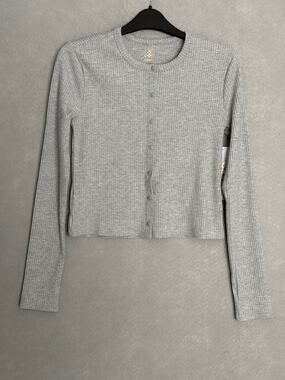 Rhone Liveluxe Rib Cardigan Long Sleeve Heather Gray Women's XS NEW